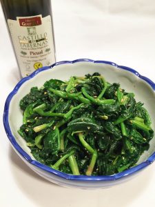 おすすめ かき菜のオリーブオイル和え カスティージョ・デ・タベルナス 酸度0.1